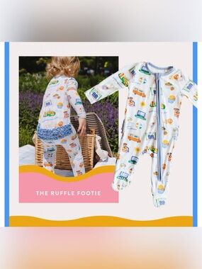 Mini Wonder Bamboo Summertime Chi Ruffle Footie Chicago Pajamas Baby